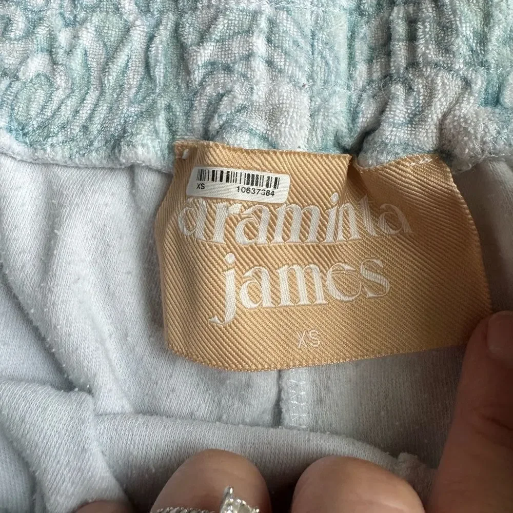 Araminta James Women's La Mar Blue & White Terry Short Size XS